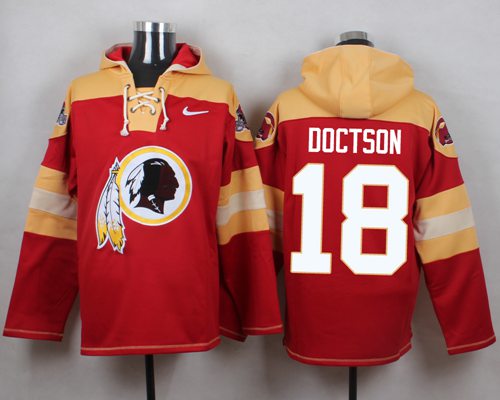 Nike Redskins #18 Josh Doctson Burgundy Red Player Pullover NFL Hoodie - Click Image to Close
